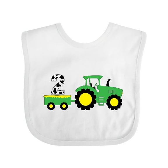 Inktastic Second Birthday Tractor Boys or Girls Baby Bib