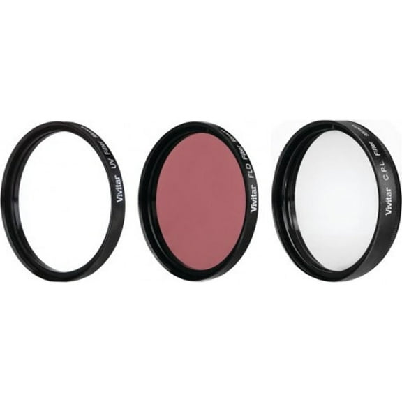 Vivitar 95mm UV, Polarizer & FLD Deluxe Filter kit (set of 3   carrying case)