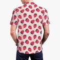 thumbnail image 4 of Balery Strawberry Printed Men’s Short Sleeve Polo Shirt, Midweight Men's Shirt,Golf Polo shirts -X-Large, 4 of 9