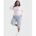 thumbnail image 5 of Hanes Just My Size EcoSmart Women's Fleece Sweatshirt, V-Notch (Plus ) Pale Pink 5X, 5 of 10