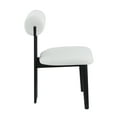 thumbnail image 4 of LivinVeluris Modern Elegance White Bouclé Fabric & Black Wooden Leg Dining Chairs – Set of 2, 4 of 9