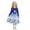 Q240 Blue, variant on Angala 2 Piece Outfits For Girls Crew Neck Sleeveless Floral Pattern Dress With Solid Knit Cardigan Set Girls Fall Season Wear Clothes