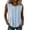 #041-Blue, variant on Button Down Shirts for Women Sleeveless Crew Neck Solid Color Cotton Blouses for Casual Wear