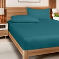 thumbnail image 6 of ROYALE LINENS 300 Thread Count 100% Long Staple Combed Cotton Fitted Sheet Queen - Super Soft Deep Pocket Bottom Sheet - Fitted Sheets Only - Elastic Sheets (Queen, Teal), 6 of 11