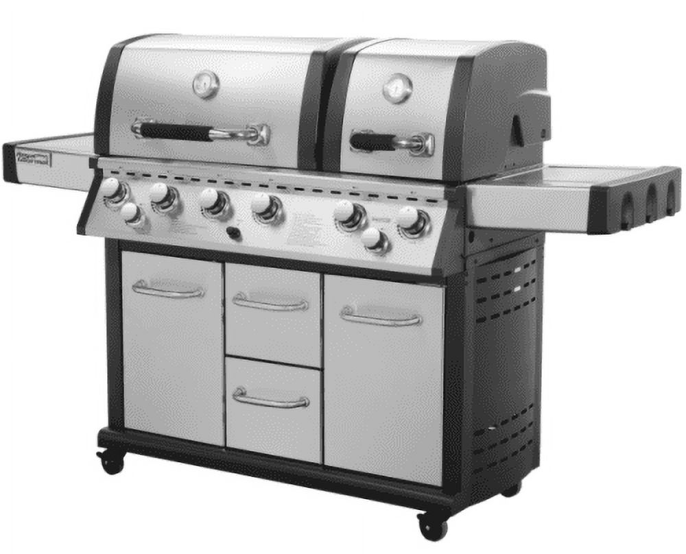 Royal Gourmet Mirage MG6001-R Two Split Lid 6-Burner Propane Infrared Burner Gas Grill, with Side Burner, 96000 BTU, with Cover Included - image 2 of 9