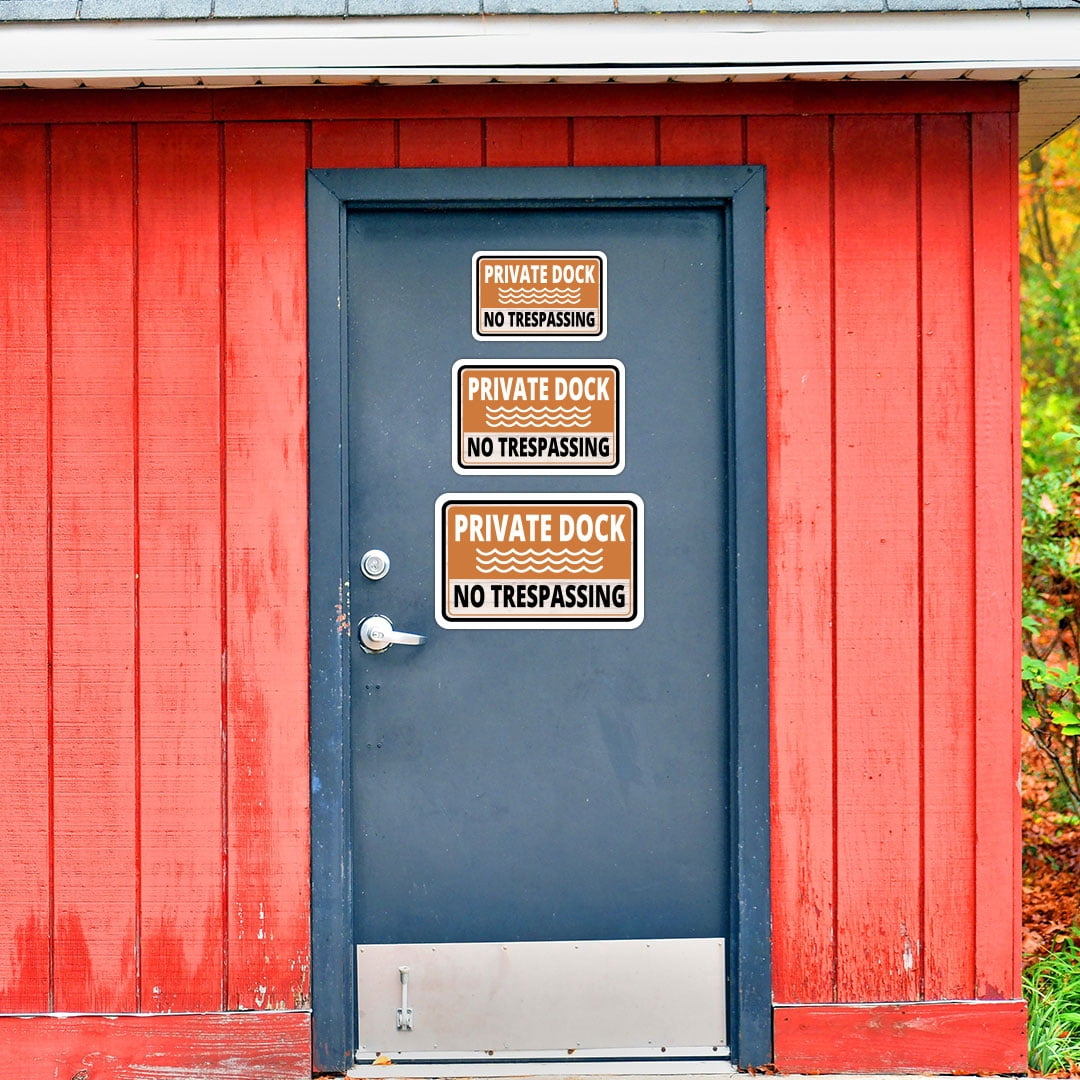 Classic Framed Plus Private Dock No Trespassing Wall or Door Sign