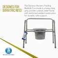 thumbnail image 4 of Dynarex Bariatric Folding Bedside Commode, 3-in-1, Portable Toilet Chair, Raised Seat & Safety Rail, 4 of 7