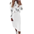 thumbnail image 1 of Conjunto de jersey de cuello alto de manga larga con estampado de mujer + conjunto de falda elástica sexy Wmkox8yi  FGJ640, 1 of 5