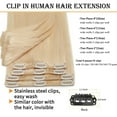 thumbnail image 3 of SEGO Clip in Hair Extensions Human Hair Full Head 100% Real Remy Thick Hair Extensions Silky Straight Balayage Blonde Hair Pieces, 3 of 7