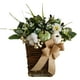 thumbnail image 2 of Cesta de flores colgante de pared, arreglos florales, corona de cosecha decorativa, 35x35cm algodón de calabaza, 2 of 9