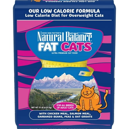Natural Balance Fat Cats Low Calorie Chicken Meal & Salmon Meal Dry Cat Food, 15 (Best Low Calorie Dry Cat Food)