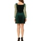 thumbnail image 3 of VESTIDO DE VELVET CHIC INSPIRADO PARA MUJERES CON CUELLO CUADRADO Y MANGA PUFF DE MALLA, VESTIDOS DE FIESTA Y PROM DE ESTRELLAS 2XL VERDE, 3 of 6