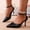 Black, variant on Hinvhai Womens High Heels Closed Pointed Toe Ankle Buckle Strap Pumps Wedding Party Dress Shoes Silver 9(42)