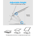 thumbnail image 2 of Kenke Adjustable Laptop Stand, Computer Stand with 360 Rotating Base, Ergonomic Laptop Riser Mount for Desk Foldable Protable Computer Desk Fits with MacBook Pro Air (10-16") -Silver, 2 of 8