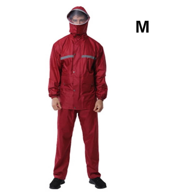 Chaqueta de lluvia impermeable para motocicleta para hombres, ropa de lluvia de cobertura de cuerpo completo de doble capa engrosada para ciclismo, rojo, M sidaley HA6115-07B