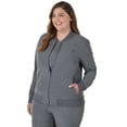 thumbnail image 4 of Hanes Women's Comfort Fit Long Sleeve Full-Zip Scrubs Bomber Jacket, Style HSW104, Sizes up-to 3XL, 4 of 9