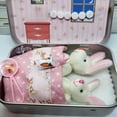thumbnail image 3 of Little Pocket Bunny Decorative Boxes, Easter Basket Stuffer, Easter Gifts for Kids, DIY Pet Bunny Adoption, Easters Baskets Decorative Boxes,Rabbit Plush Toy in a Tin: Miniature Bed Set(Pink), 3 of 6
