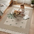 thumbnail image 3 of Area Rug with Tassels 4' x 6', Summer Beach Coconut Tree Tropical Plant Kitchen Runner Rug for Hallway Bedroom Throw Rugs, Brown Back Soft Door Mat for Bathroom Entrance Living Room, 3 of 9