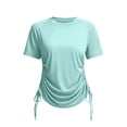 thumbnail image 6 of Womens Adjustable Side Drawstring Rash Guard UV Sun Protection Beach Surf Swimming Short Sleeve Tops Swimwear, 6 of 9