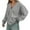 Light Gray, variant on Gyexs Women's Furry Cropped Cardigan Batwing Sleeves Open Front V-Neck Button Down Loose Casual Knit Sweater Coat (Black, Size S)