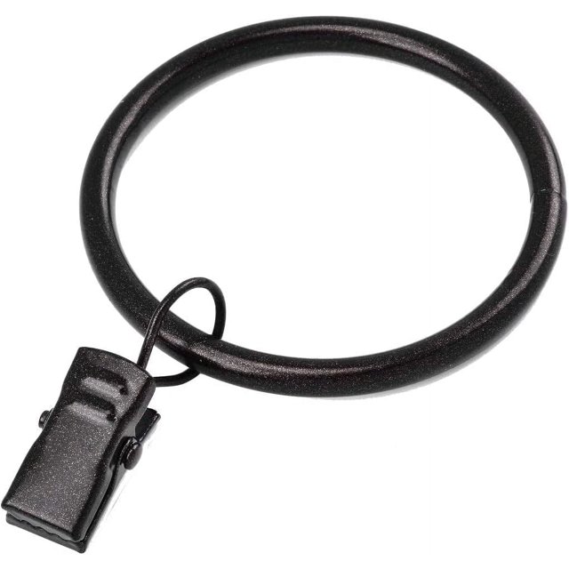 Anillos de cortina con clips - Juego de 42, diámetro interior de 1,75 pulgadas, se adapta a varillas de hasta 1 1/2 pulgadas, se deslizan suavemente - Bronce frotado con aceite