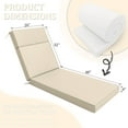 thumbnail image 3 of Snubbull Outdoor Chaise Lounge Cushions, with High-Density Foam, Ties Waterproof & Fade Resistant for Lawn and Pool Lounge Chairs, 80x26x4 inch, Cream, 3 of 6