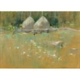thumbnail image 2 of John Henry Twachtman 24x18 Gold Ornate Framed and Double Matted Museum Art Print Titled - Haystacks at Edge of Woods (ca. 1895), 2 of 4