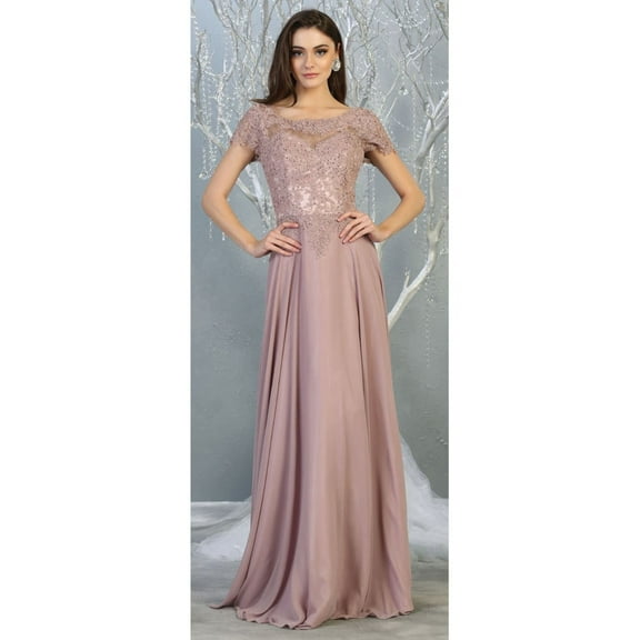 Juniors Womens Short Sleeve Mother Of The Bride Dress