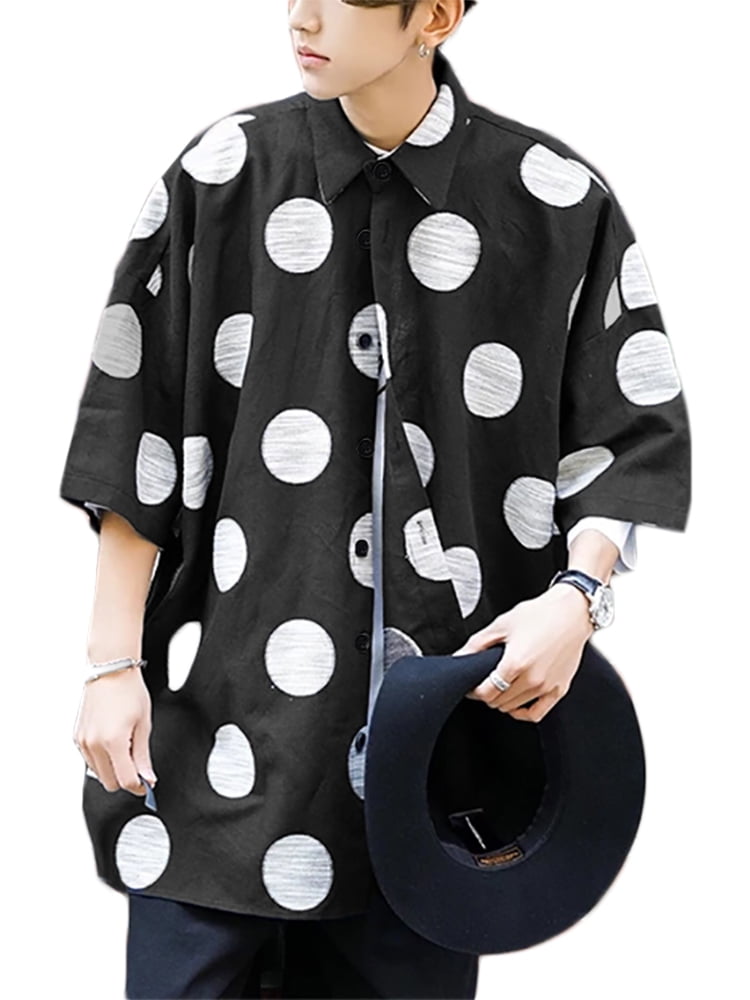 Big Polka Dot Tops Shirt Oversizes 