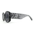 thumbnail image 3 of Womens Iconic Clout Mod Oval Thick Arm Plastic Sunglasses Slate Black, 3 of 4