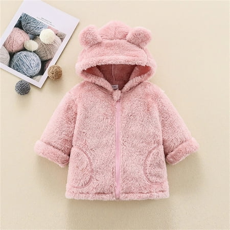 

Child Sweater Kids Winter Jacket Girls Boys Hooded Soild Cartoon Ears Toddler Outwear Windproof Warm Girls Jacket Coat