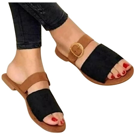 

eczipvz Women Shoes Womens Sandals Closed Toe Sandals for Women Bohemian Casual Summer Dressy Wedge Sandal Flat Velcro Outdoor Shoes