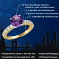 thumbnail image 2 of Gem Stone King 14K Two Tone Gold Purple Amethyst and Lab Grown Diamond Engagement Ring for Women | 2.35 Cttw | Round 8MM | Gemstone February Birthstone | Size 9, 2 of 6