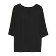 thumbnail image 6 of Horkkom Plus Size Tops for Women Summer V Neck 3/4 Length Sleeve Tops Casual Loose Blouses XL, 6 of 9