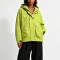 thumbnail image 4 of WRKEKC Windbreaker Jackets for Women Hooded Long Sleeve Zip Up Waterproof Windproof Outdoor Casual Coat with Pockets, 4 of 6