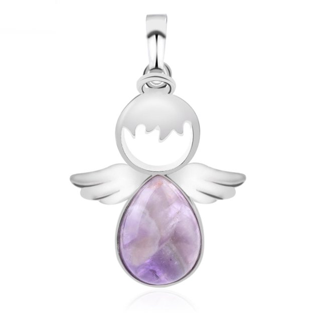 Pendentifs Quartz Rose Fée Anges Pendentif pour Colliers Femmes Filles Bijoux