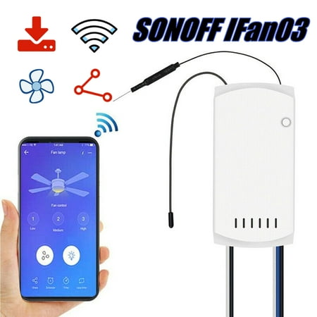 2019 New SONOFF IFan03 Smart WIFI Ceiling Fan Driver Switch +Remote APP (Best Wifi Calling App 2019)