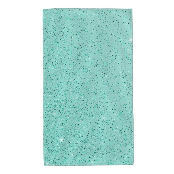 Kdxio Hand Towel Teal Turquoise Glitter for Bathroom Kitchen Fingertip Bath Towels 27.5 x 16 Inch Home Hotel Gym Laundry Room