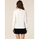 thumbnail image 3 of Blusas de mujer Blusa de trabajo de manga larga con cuello alto y lentejuelas Blanco L, 3 of 6