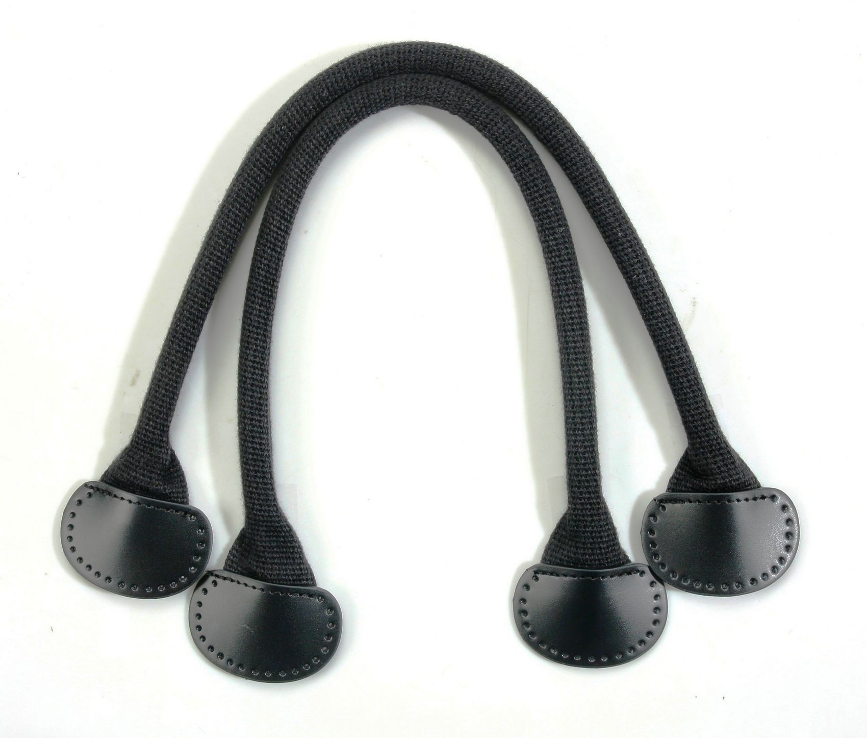 byhands Black bing Purse Handles/Bag Strap with Genuine Leather Tab, 18.1" (244003