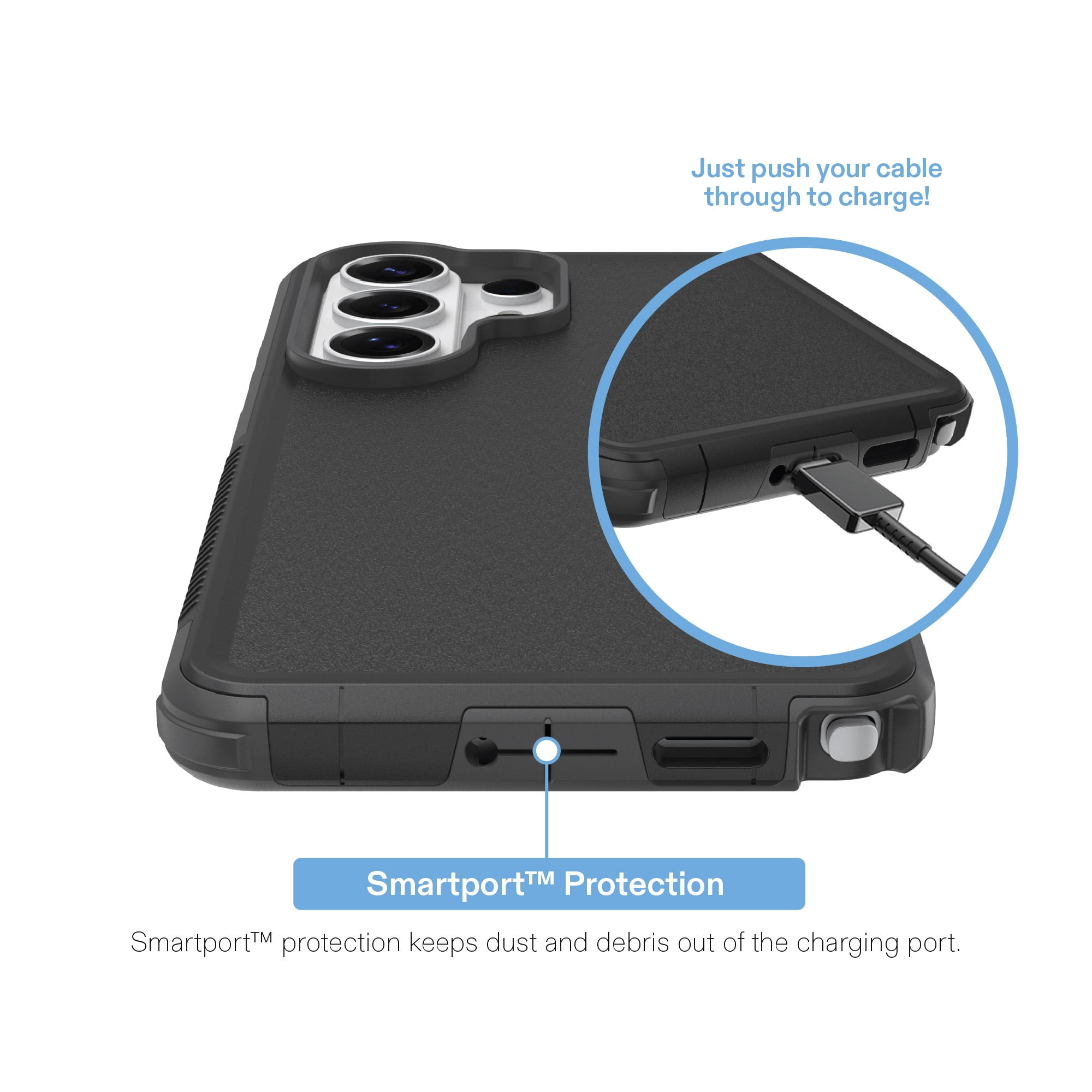 onn Magnetic Compatible Slim Rugged Phone Case for Samsung Galaxy S26 Ultra - Black/Gray