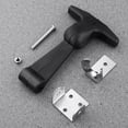 thumbnail image 3 of 2 Pcs Draw Latches Elastic Rubber Stainless Steel Hood Catch Flexible T Handle Hasp Buckle for Tool Box Vehicle Engine Cart, 3 of 8