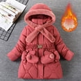 thumbnail image 2 of TBWNWG Girls Winter Coats for Toddlers - Stylish Padded Down Jacket with Snow Gloves Hooded Design and Adjustable Waist Belt for Warmth for 4-5 Years, 2 of 4