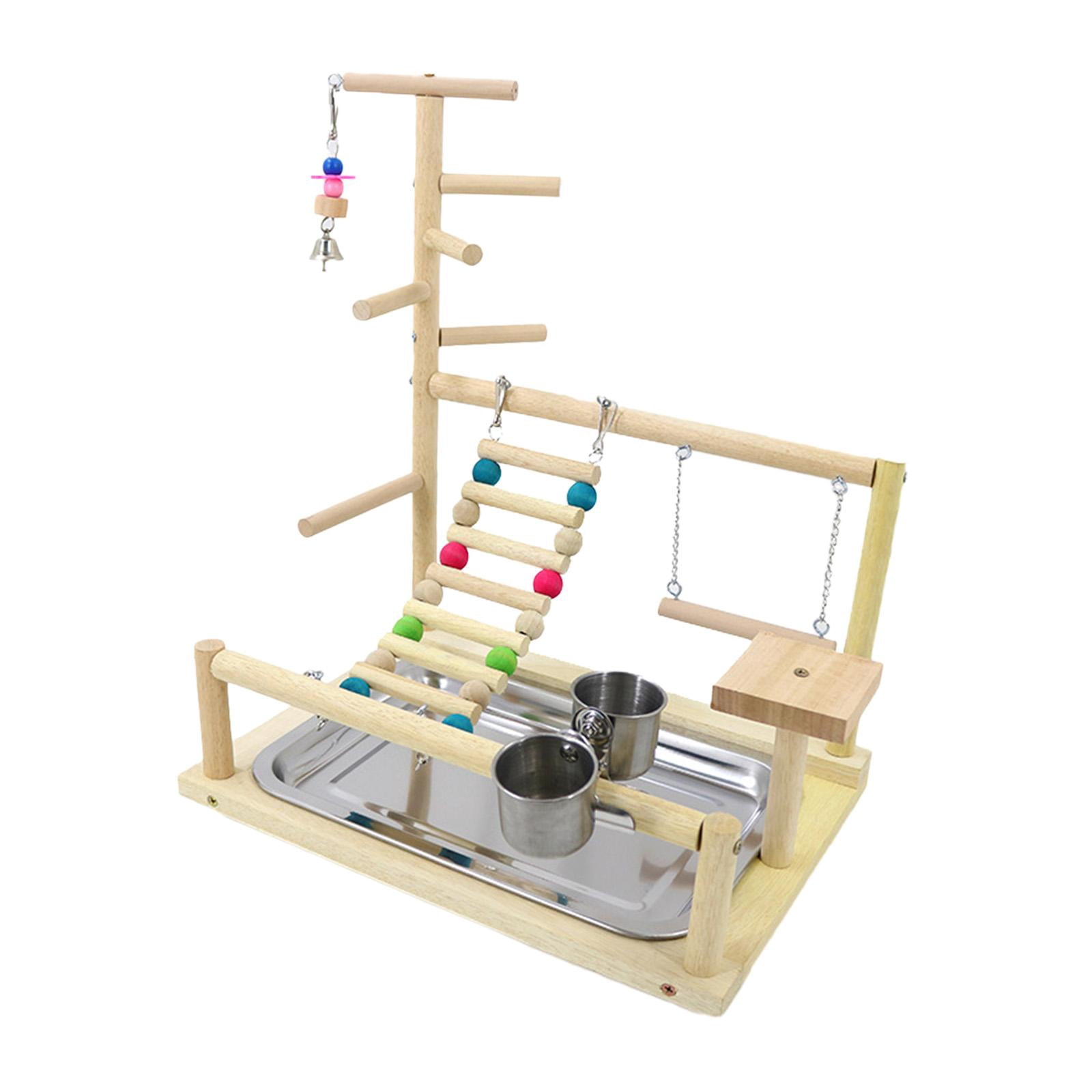 Stgfyxgs Birds, Parrots, Playground, Birds, Hanging Toys, Exercise Activity Center, Playing, Standing, Bird Play Hall, Wooden Play Stand for Parakeets