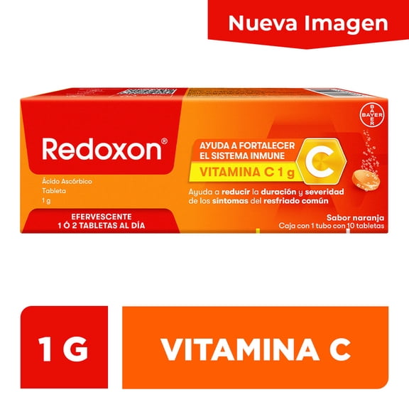Redoxon tubo con 10 tabletas efervescentes vitamina C sabor naranja