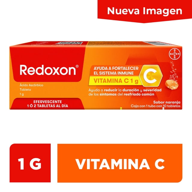 Redoxon tubo con 10 tabletas efervescentes vitamina C sabor naranja