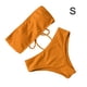 thumbnail image 3 of Eigraketly Traje de baño dividido para mujer, traje de baño acolchado de poliéster para verano, traje de baño para vacaciones, traje de playa sencillo a Traje de baño Marrón S Eigraketly OD021066-13, 3 of 6