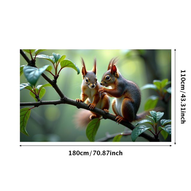 Adorable Squirrel Design Banner Background Party Decorations Backdrop for Photo Booths Forest Themed Events Nature Parties and Kids Celebrations
