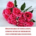 thumbnail image 2 of Billuyoard 12 cabezas de rosas de seda artificiales, ramo falso, decoración para fiesta en casa y boda, 2020 Flores artificiales Rosa roja, 2 of 6