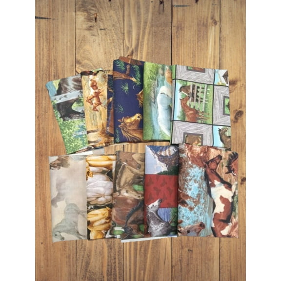 10 Fat Quarters - Assorted Horse Fat Quarter Bundle